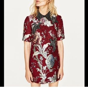 ISO:::ZARA Jacquard Floral Dress